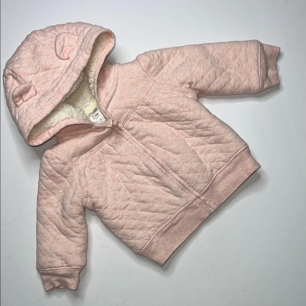 Cozy Pink Quilted Kids Hoodie - Picture 3 of 7